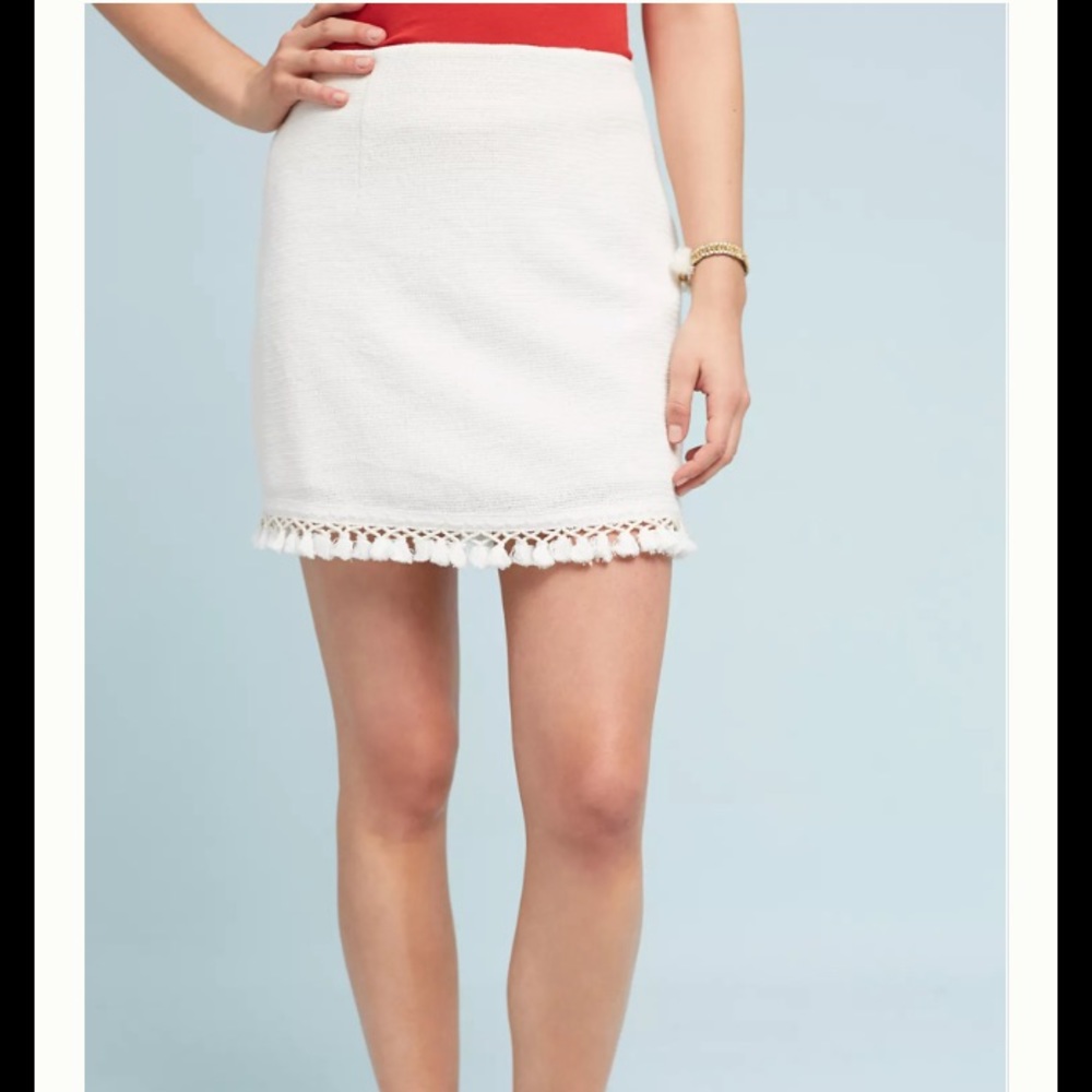 NEW Anthropologie Tasseled Mini Skirt
